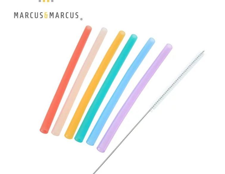 Marcus＆Marcus 動物樂園果凍矽膠吸管7件組