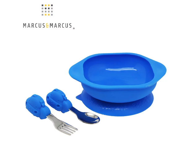 【學習餐具】Marcus&Marcus 動物樂園寶寶握握學習禮盒組 3