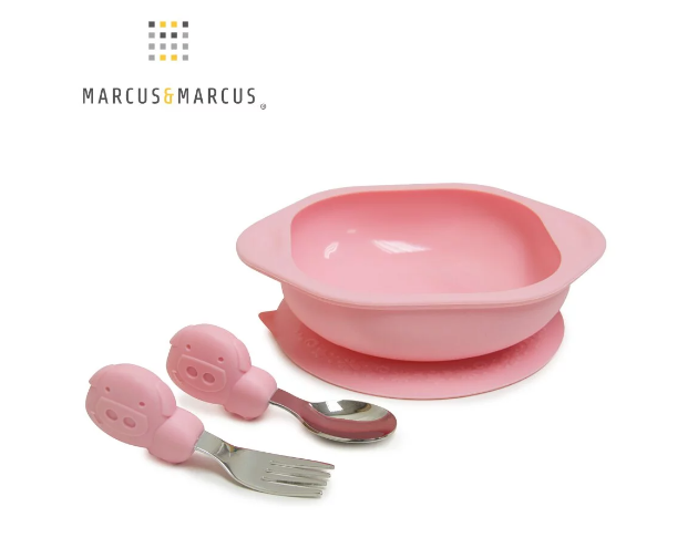 【學習餐具】Marcus&Marcus 動物樂園寶寶握握學習禮盒組 2